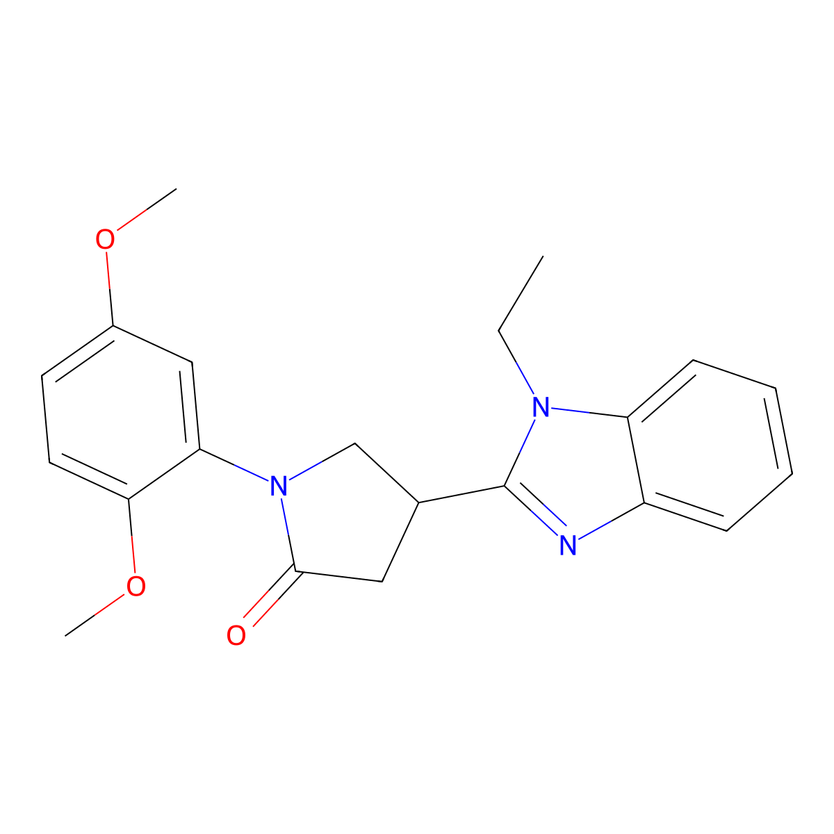 1-(2,5-dimethoxyphenyl)-4-(1-ethyl-1H-benzo[d]imidazol-2-yl)pyrrolidin-2-one molecular structure, CAS 847397-21-1