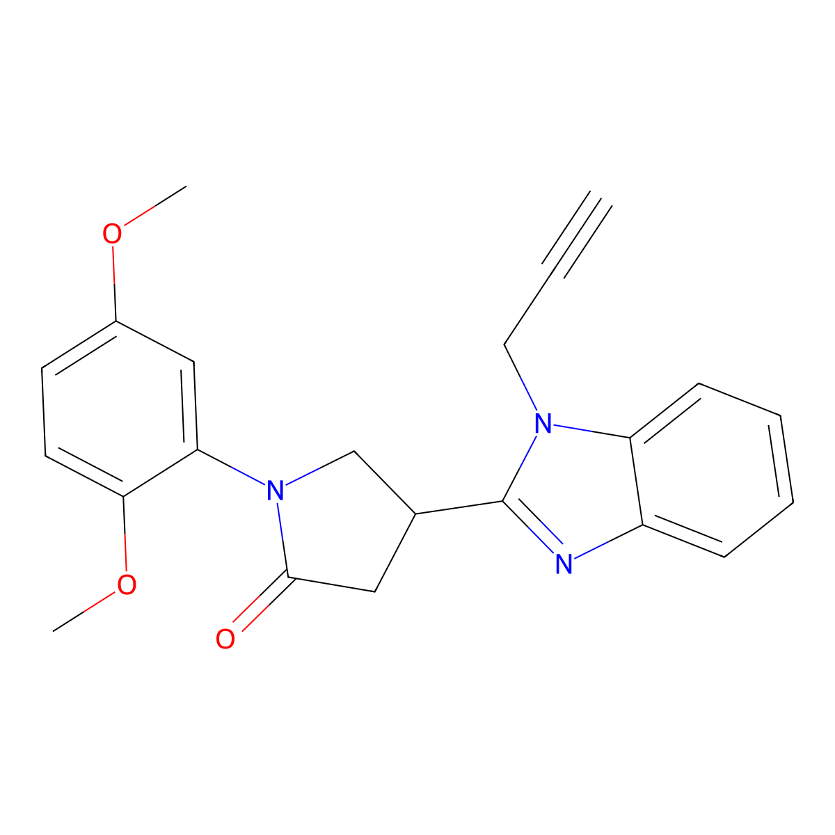 1-(2,5-dimethoxyphenyl)-4-[1-(prop-2-yn-1-yl)-1H-1,3-benzodiazol-2-yl]pyrrolidin-2-one molecular structure, CAS 847397-32-4
