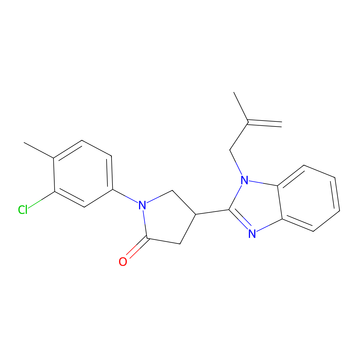 1-(3-chloro-4-methylphenyl)-4-(1-(2-methylallyl)-1H-benzo[d]imidazol-2-yl)pyrrolidin-2-one molecular structure, CAS 847397-37-9