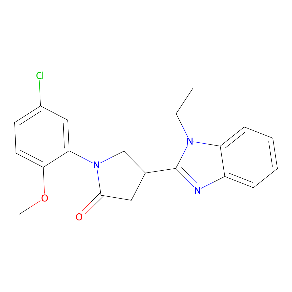 1-(5-chloro-2-methoxyphenyl)-4-(1-ethyl-1H-1,3-benzodiazol-2-yl)pyrrolidin-2-one molecular structure, CAS 847397-45-9