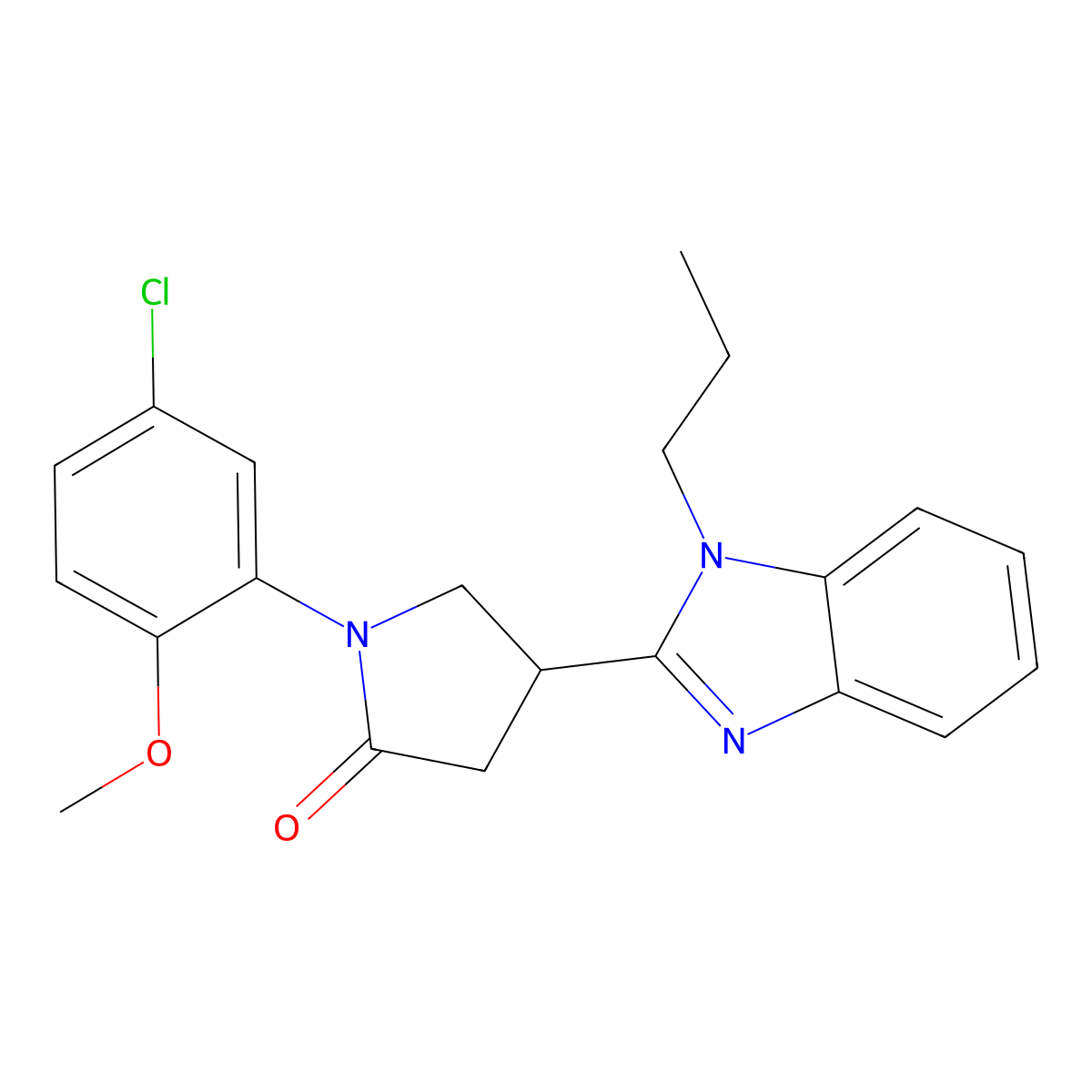 1-(5-chloro-2-methoxyphenyl)-4-(1-propyl-1H-benzo[d]imidazol-2-yl)pyrrolidin-2-one molecular structure, CAS 847397-46-0
