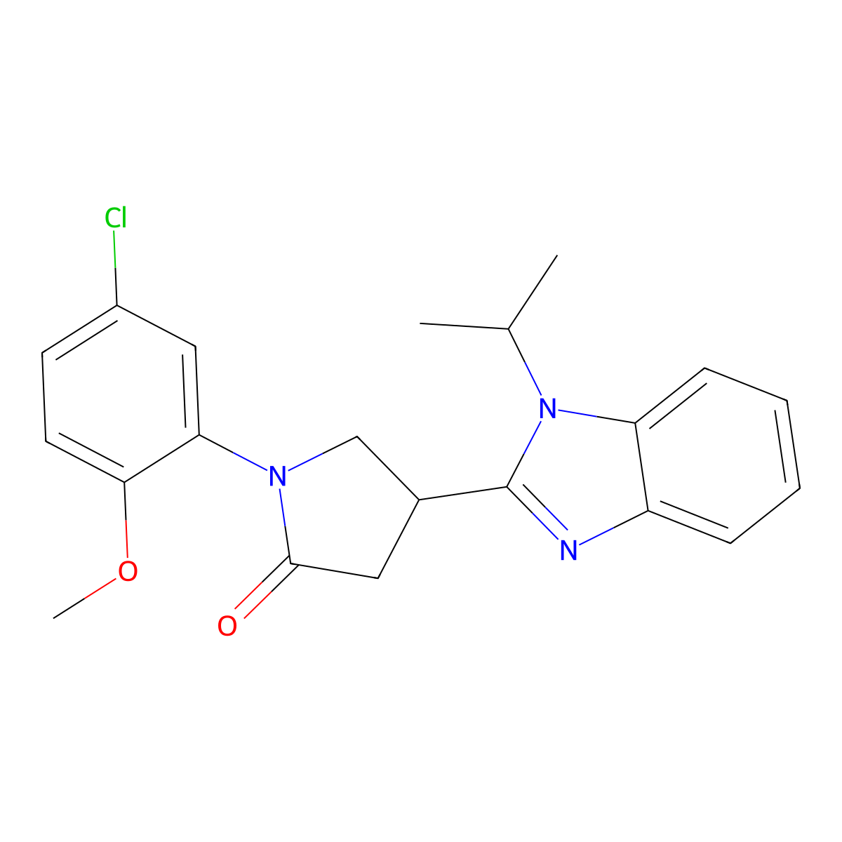 1-(5-chloro-2-methoxyphenyl)-4-[1-(propan-2-yl)-1H-1,3-benzodiazol-2-yl]pyrrolidin-2-one molecular structure, CAS 847397-47-1