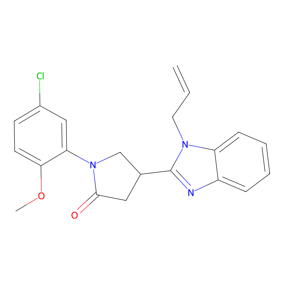 1-(5-chloro-2-methoxyphenyl)-4-[1-(prop-2-en-1-yl)-1H-1,3-benzodiazol-2-yl]pyrrolidin-2-one molecular structure, CAS 847397-48-2