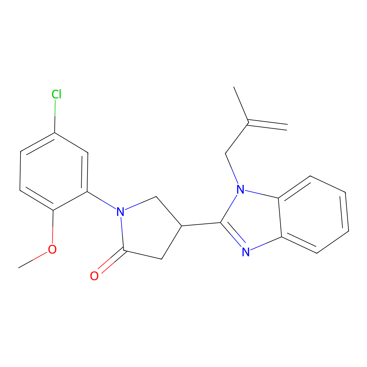 1-(5-chloro-2-methoxyphenyl)-4-(1-(2-methylallyl)-1H-benzo[d]imidazol-2-yl)pyrrolidin-2-one molecular structure, CAS 847397-49-3