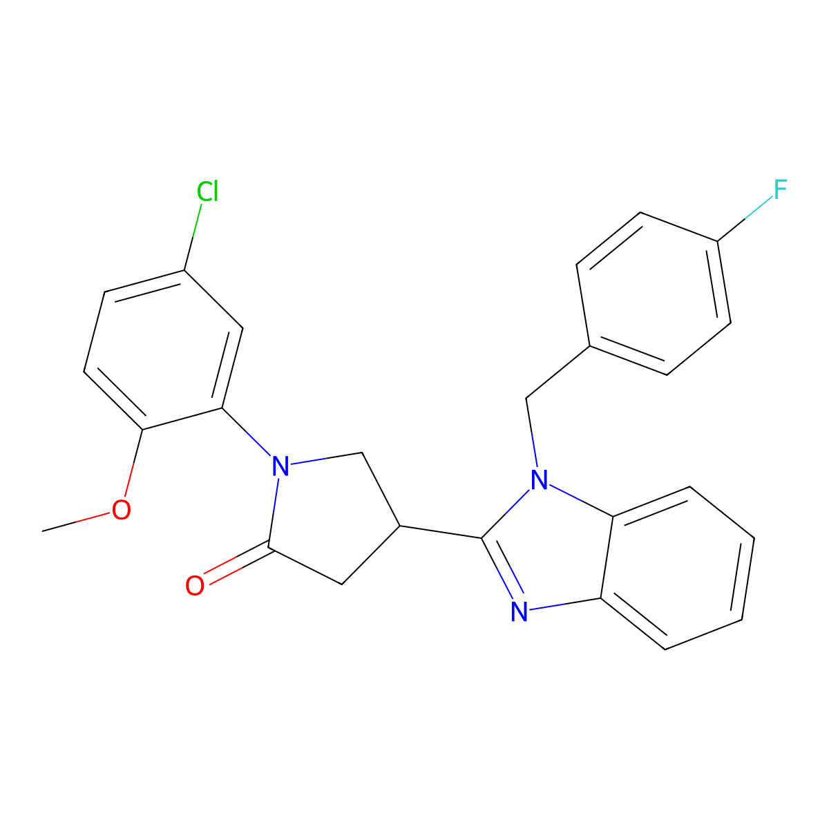 1-(5-chloro-2-methoxyphenyl)-4-[1-(4-fluorobenzyl)-1H-benzimidazol-2-yl]pyrrolidin-2-one molecular structure, CAS 847397-55-1