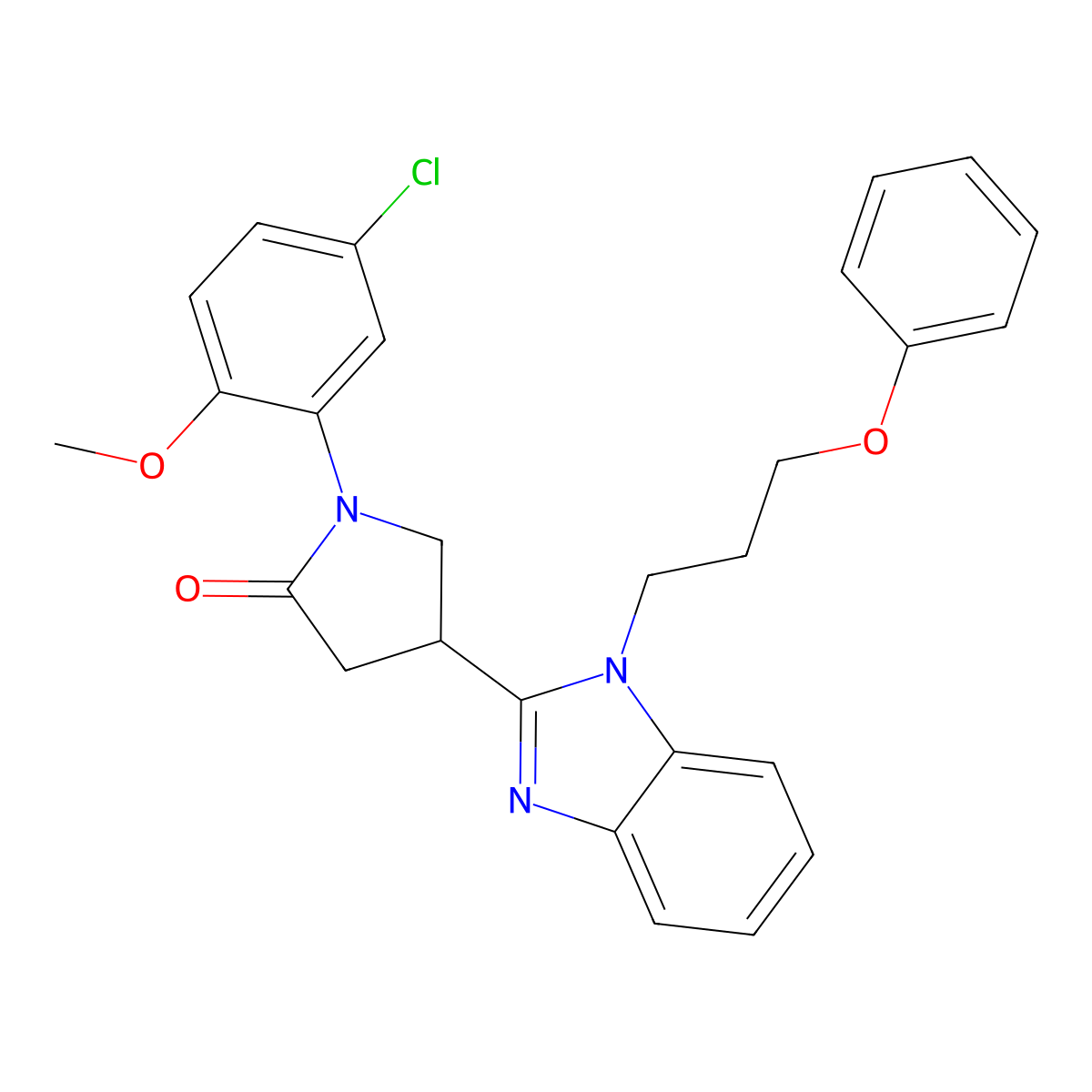1-(5-chloro-2-methoxyphenyl)-4-[1-(3-phenoxypropyl)-1H-benzimidazol-2-yl]pyrrolidin-2-one molecular structure, CAS 847397-63-1