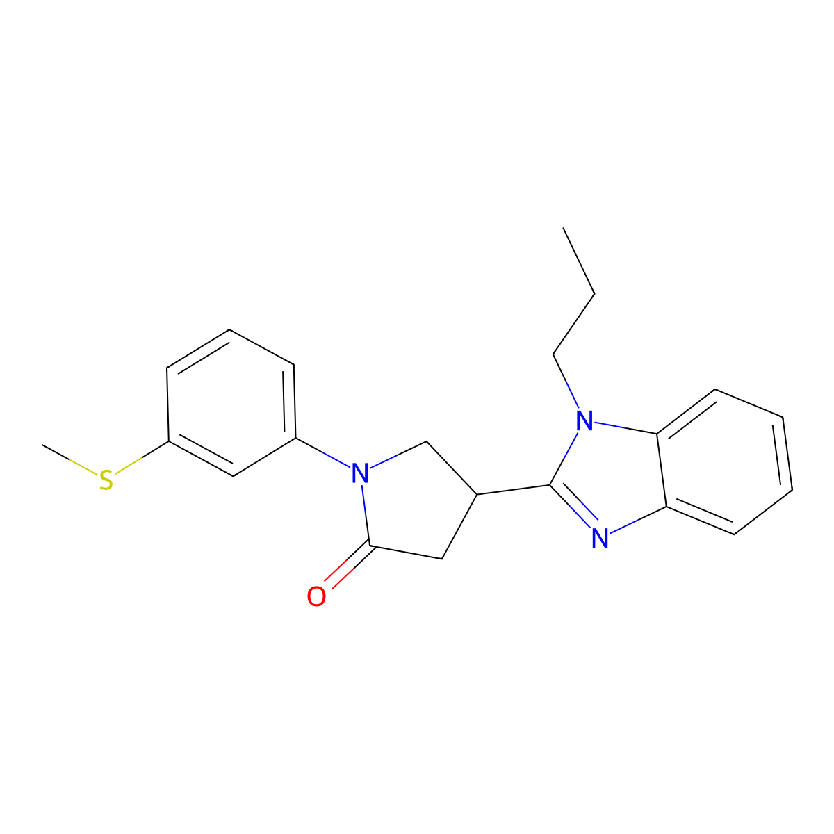 1-[3-(methylsulfanyl)phenyl]-4-(1-propyl-1H-1,3-benzodiazol-2-yl)pyrrolidin-2-one molecular structure, CAS 847397-67-5