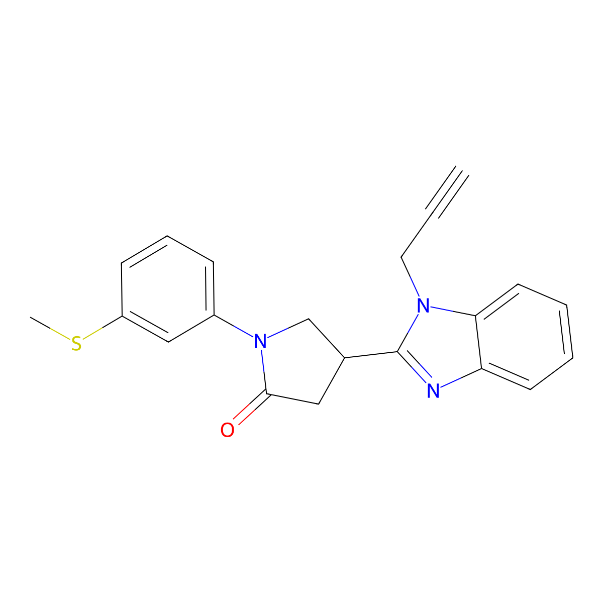 1-(3-(methylthio)phenyl)-4-(1-(prop-2-yn-1-yl)-1H-benzo[d]imidazol-2-yl)pyrrolidin-2-one molecular structure, CAS 847397-86-8