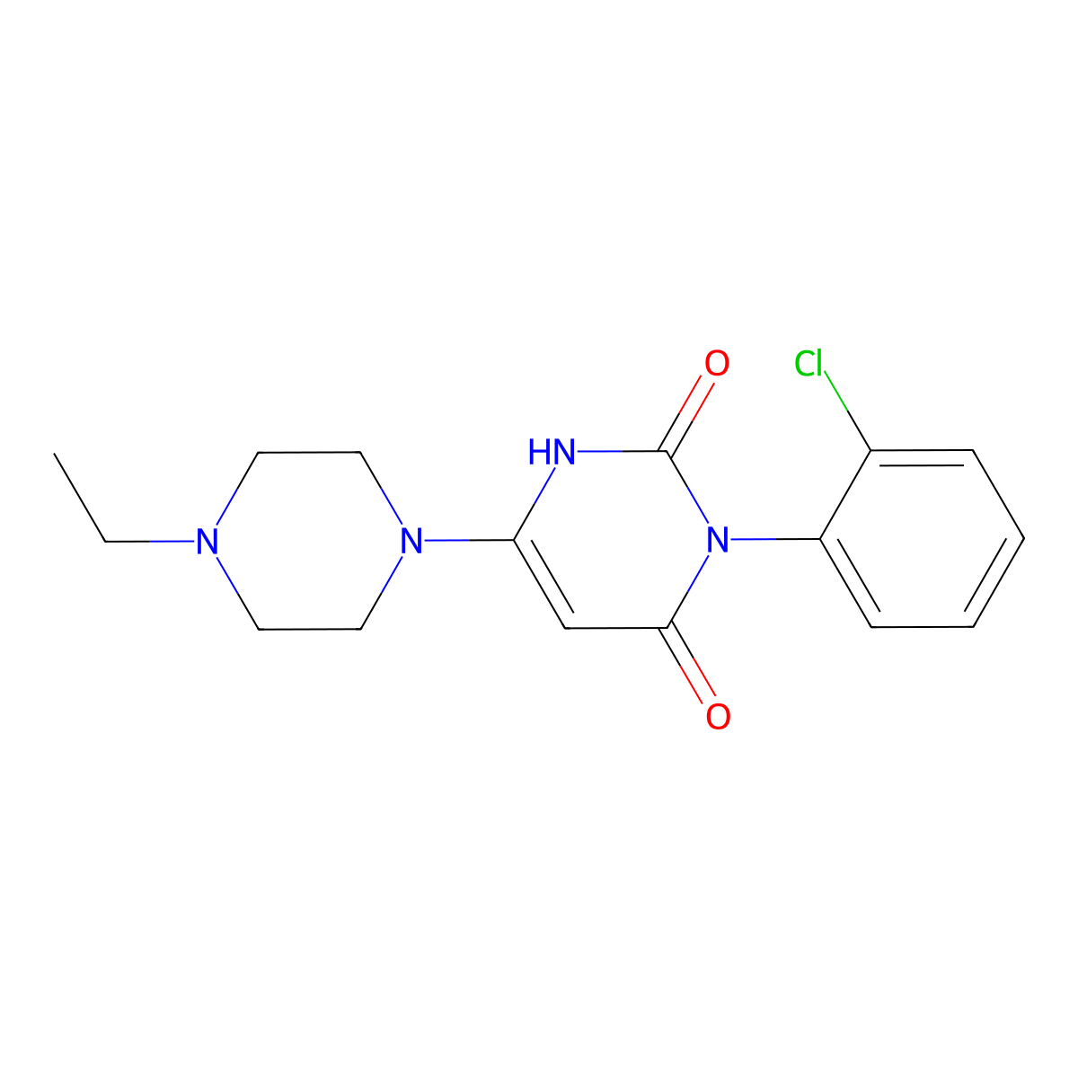 3-(2-chlorophenyl)-6-(4-ethylpiperazin-1-yl)-1H-pyrimidine-2,4-dione molecular structure, CAS 847398-23-6