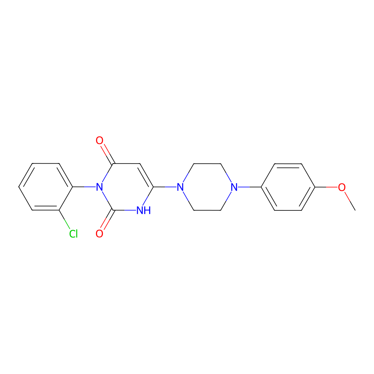 3-(2-chlorophenyl)-6-(4-(4-methoxyphenyl)piperazin-1-yl)pyrimidine-2,4(1H,3H)-dione molecular structure, CAS 847398-29-2