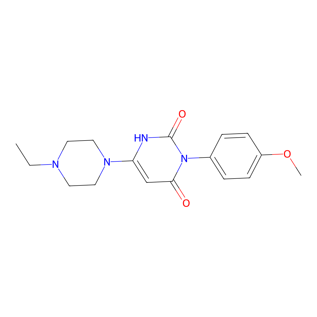 6-(4-ethylpiperazin-1-yl)-3-(4-methoxyphenyl)-1H-pyrimidine-2,4-dione molecular structure, CAS 847398-72-5
