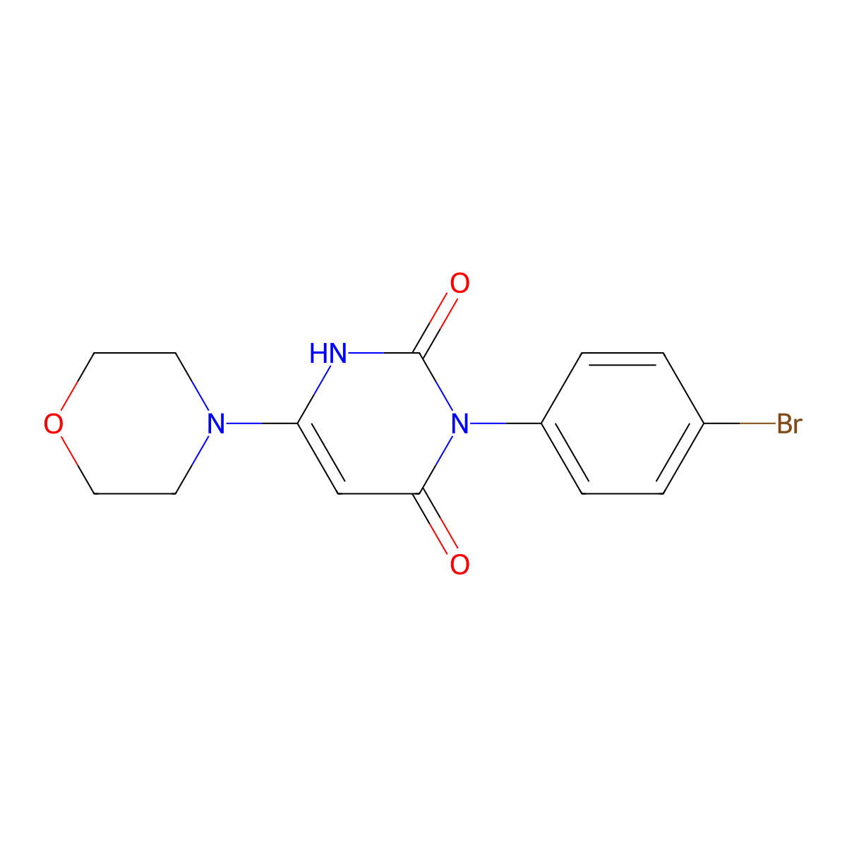 3-(4-bromophenyl)-6-morpholinopyrimidine-2,4(1H,3H)-dione molecular structure, CAS 847398-82-7