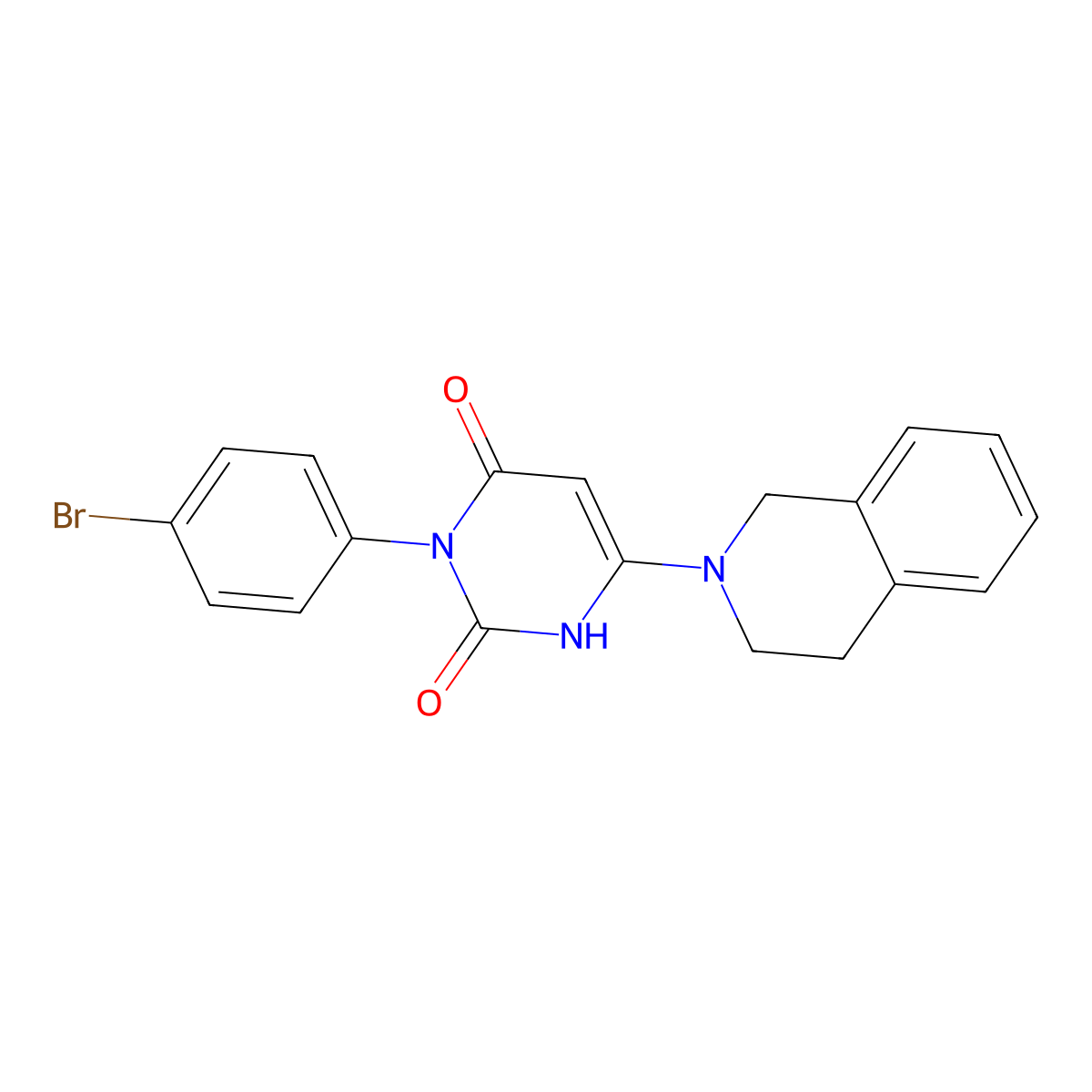 3-(4-bromophenyl)-6-(3,4-dihydro-1H-isoquinolin-2-yl)-1H-pyrimidine-2,4-dione molecular structure, CAS 847398-90-7
