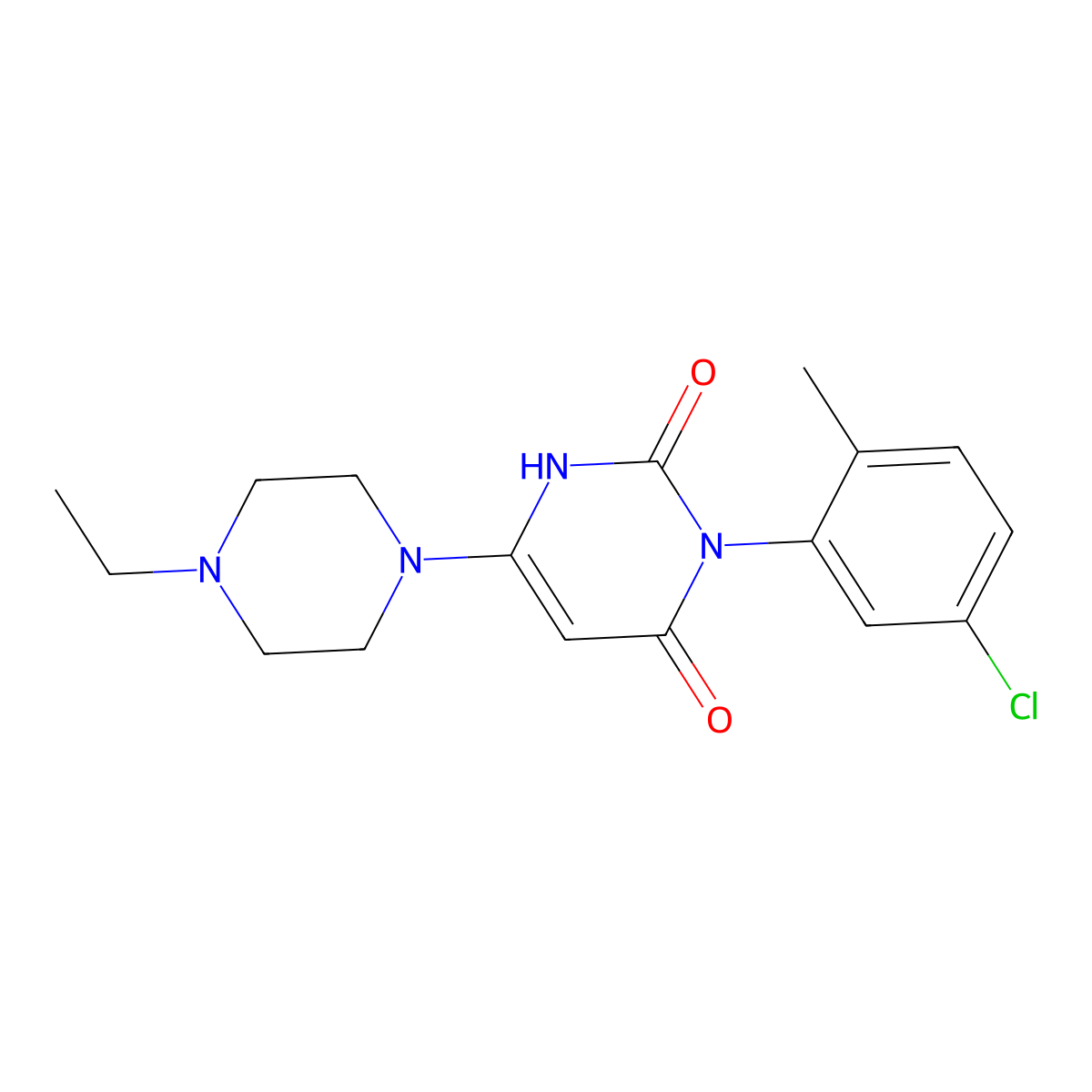 3-(5-chloro-2-methylphenyl)-6-(4-ethylpiperazin-1-yl)-1H-pyrimidine-2,4-dione molecular structure, CAS 847399-01-3