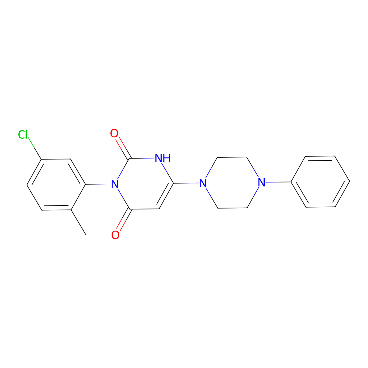 3-(5-chloro-2-methylphenyl)-6-(4-phenylpiperazin-1-yl)pyrimidine-2,4(1H,3H)-dione molecular structure, CAS 847399-02-4