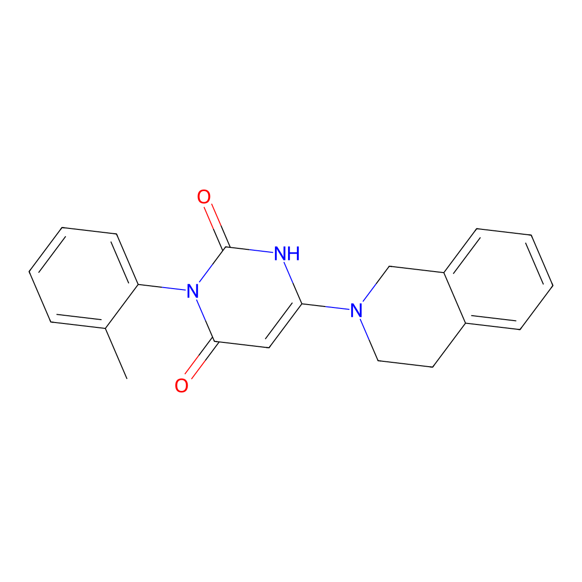 6-(3,4-dihydro-1H-isoquinolin-2-yl)-3-(2-methylphenyl)-1H-pyrimidine-2,4-dione molecular structure, CAS 847399-35-3