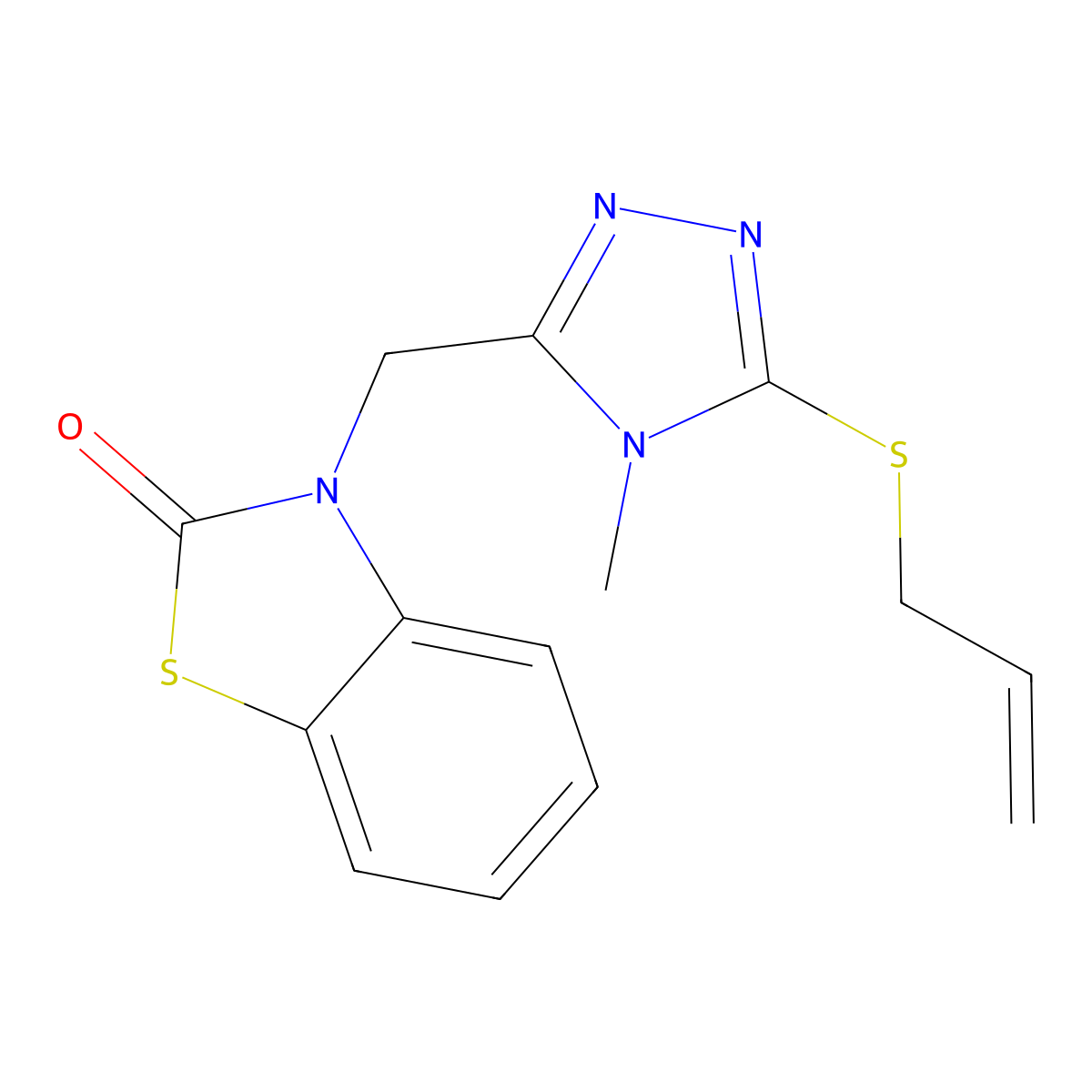 3-((5-(allylthio)-4-methyl-4H-1,2,4-triazol-3-yl)methyl)benzo[d]thiazol-2(3H)-one molecular structure, CAS 847400-05-9