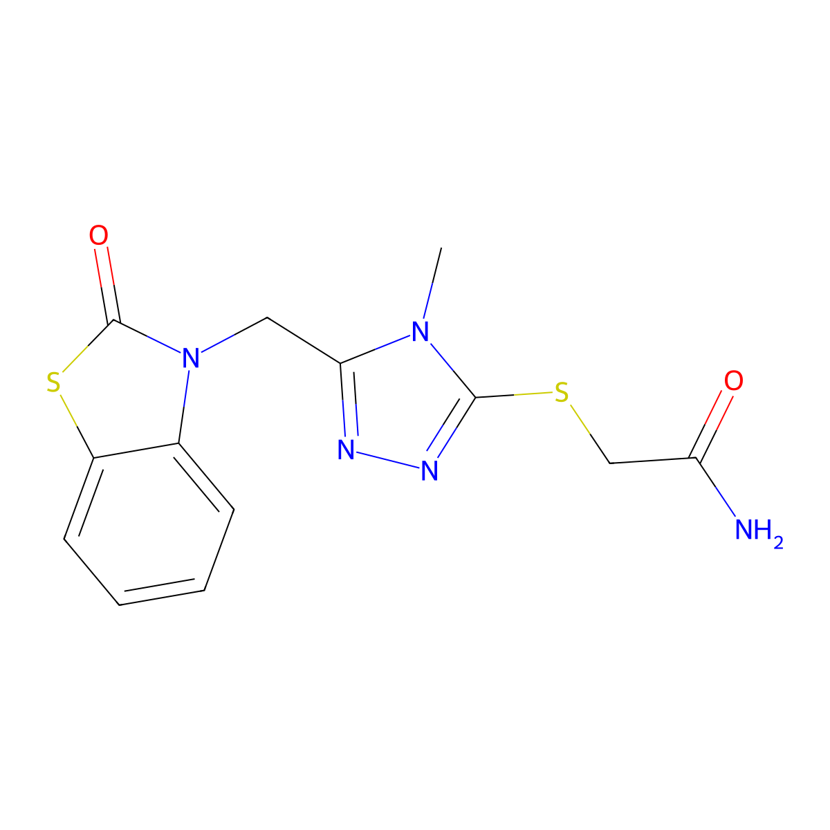 2-((4-methyl-5-((2-oxobenzo[d]thiazol-3(2H)-yl)methyl)-4H-1,2,4-triazol-3-yl)thio)acetamide molecular structure, CAS 847400-17-3