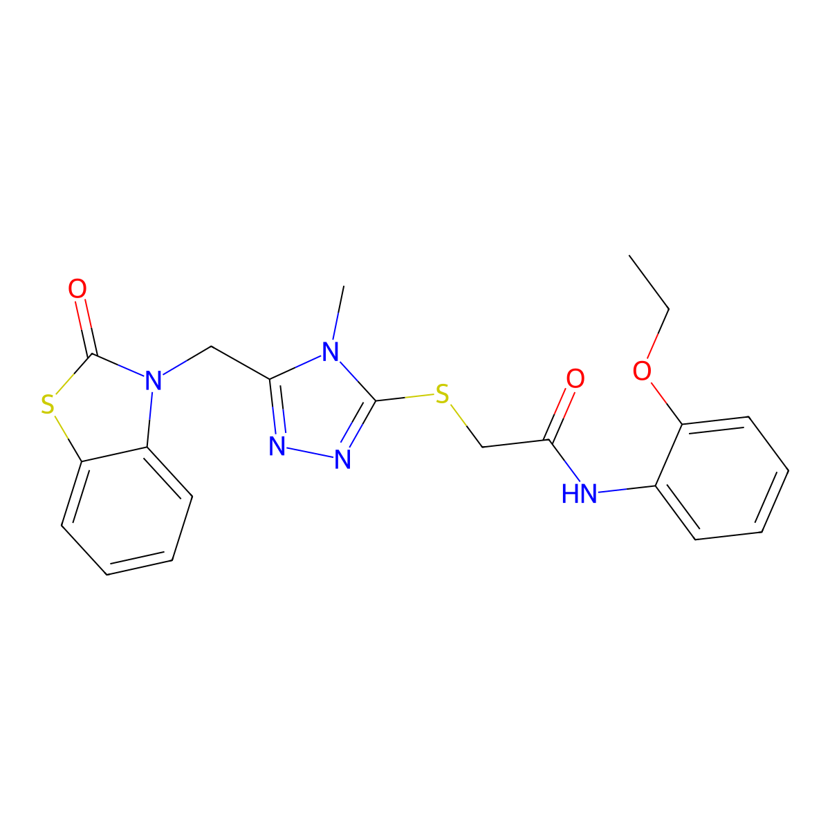 N-(2-ethoxyphenyl)-2-((4-methyl-5-((2-oxobenzo[d]thiazol-3(2H)-yl)methyl)-4H-1,2,4-triazol-3-yl)thio)acetamide molecular structure, CAS 847400-41-3