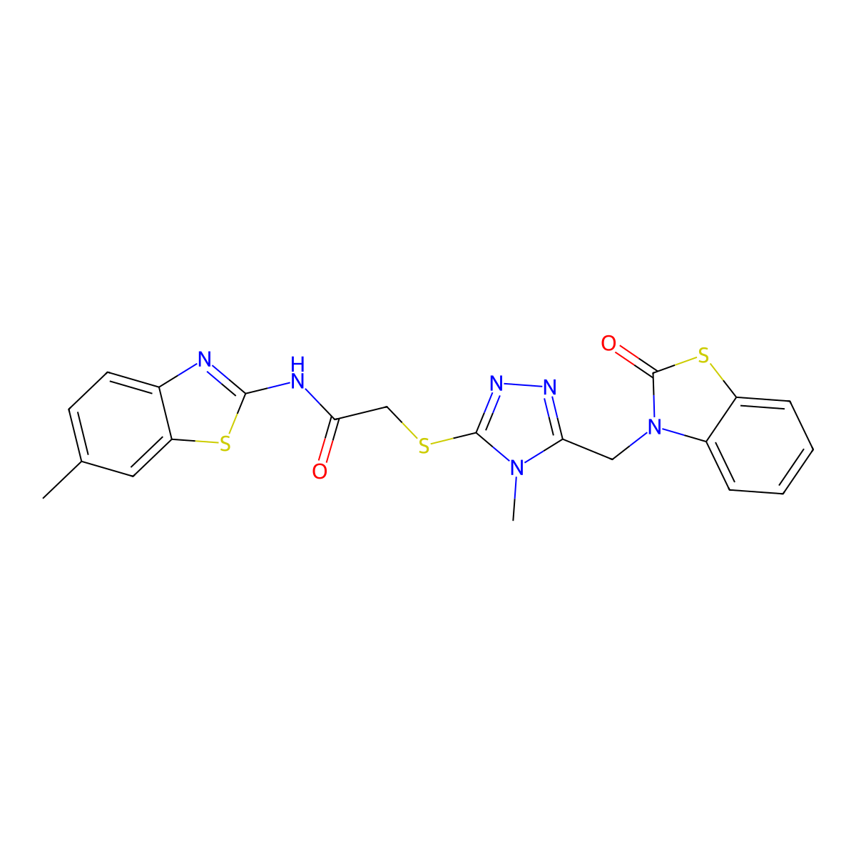 2-((4-methyl-5-((2-oxobenzo[d]thiazol-3(2H)-yl)methyl)-4H-1,2,4-triazol-3-yl)thio)-N-(6-methylbenzo[d]thiazol-2-yl)acetamide molecular structure, CAS 847400-69-5