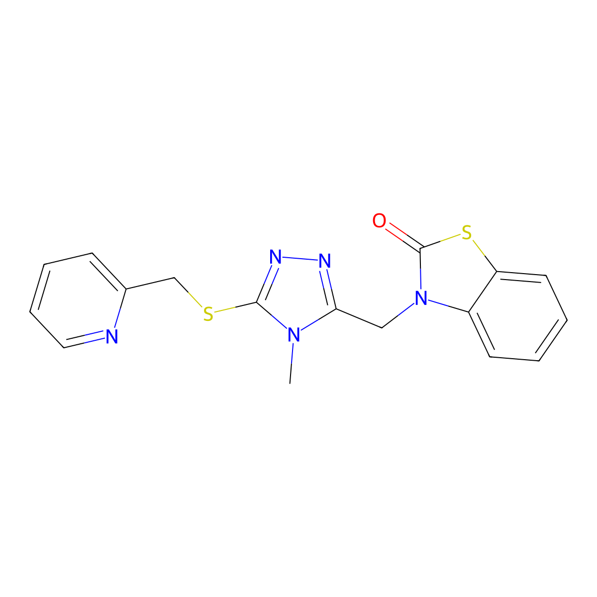 3-((4-methyl-5-((pyridin-2-ylmethyl)thio)-4H-1,2,4-triazol-3-yl)methyl)benzo[d]thiazol-2(3H)-one molecular structure, CAS 847400-93-5