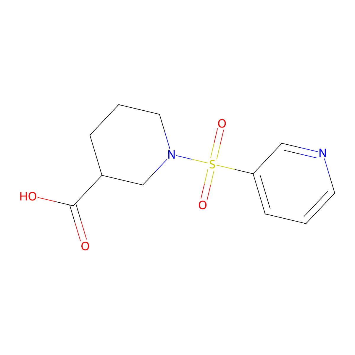 1-(Pyridine-3-sulfonyl)piperidine-3-carboxylic acid molecular structure, CAS 847401-40-5