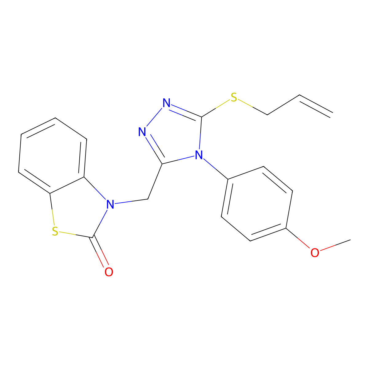 3-((5-(allylthio)-4-(4-methoxyphenyl)-4H-1,2,4-triazol-3-yl)methyl)benzo[d]thiazol-2(3H)-one molecular structure, CAS 847403-19-4