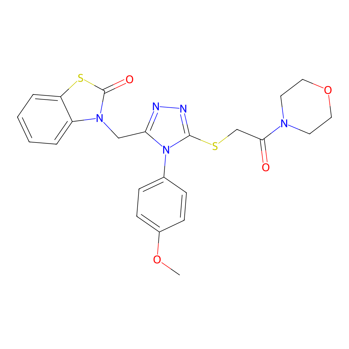 3-((4-(4-methoxyphenyl)-5-((2-morpholino-2-oxoethyl)thio)-4H-1,2,4-triazol-3-yl)methyl)benzo[d]thiazol-2(3H)-one molecular structure, CAS 847403-23-0