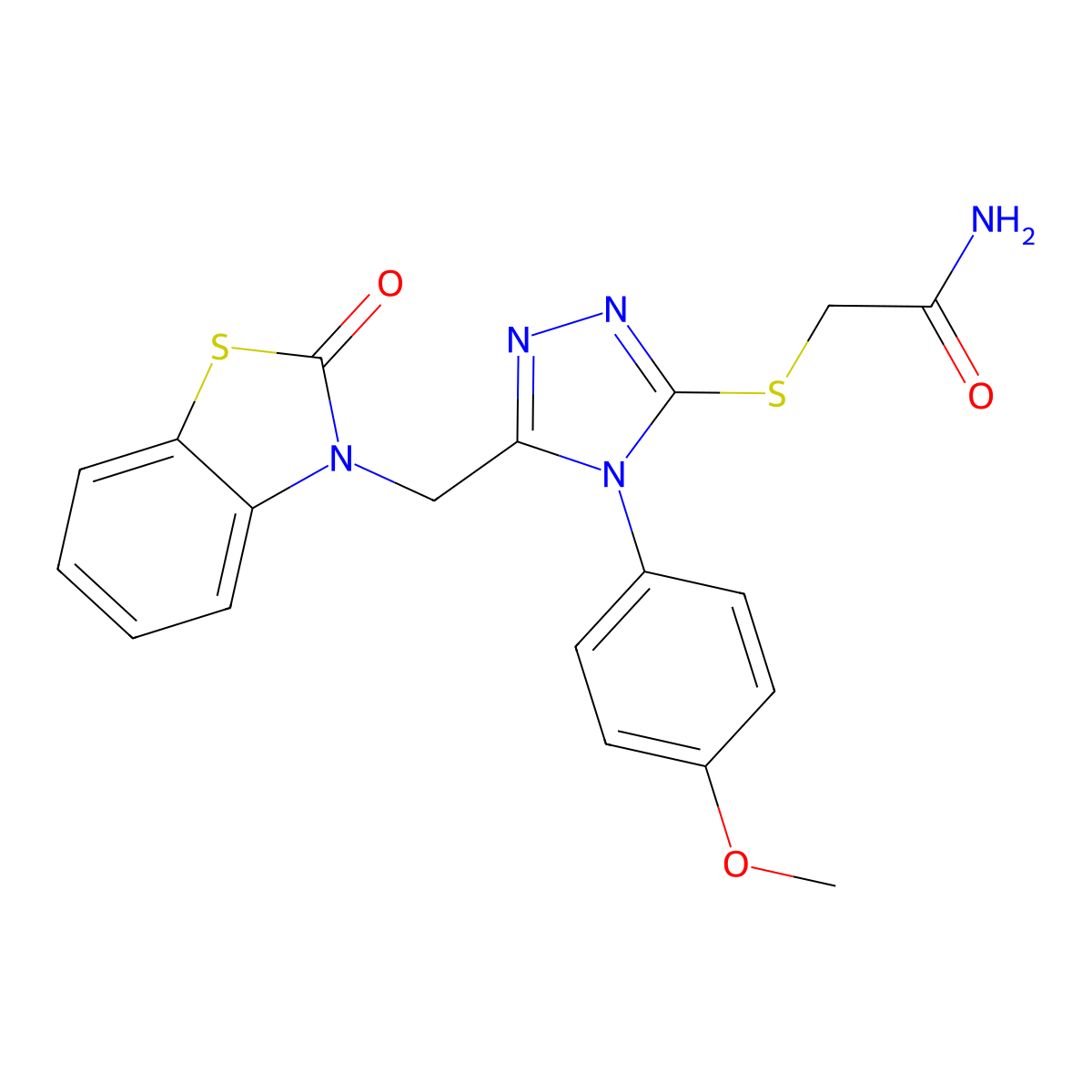 2-((4-(4-methoxyphenyl)-5-((2-oxobenzo[d]thiazol-3(2H)-yl)methyl)-4H-1,2,4-triazol-3-yl)thio)acetamide molecular structure, CAS 847403-24-1