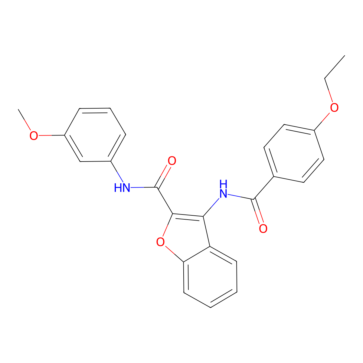 3-(4-ethoxybenzamido)-N-(3-methoxyphenyl)benzofuran-2-carboxamide molecular structure, CAS 847403-89-8