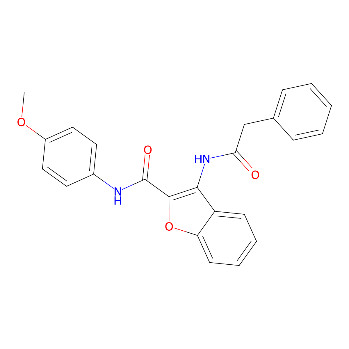 N-(4-methoxyphenyl)-3-(2-phenylacetamido)benzofuran-2-carboxamide molecular structure, CAS 847404-54-0