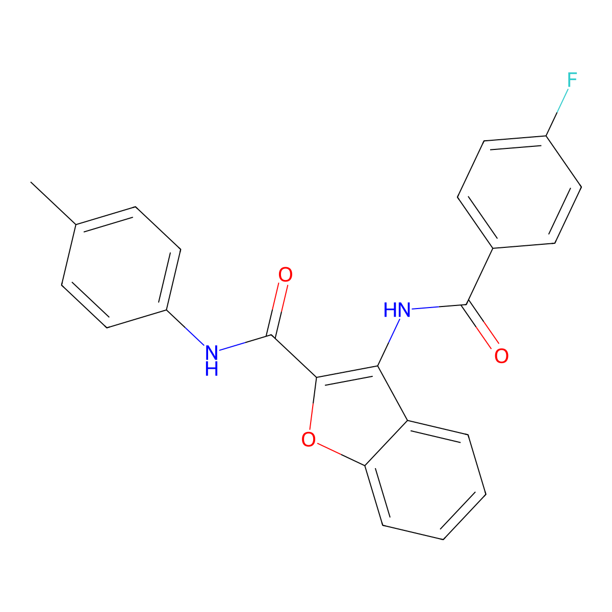 3-(4-fluorobenzamido)-N-(p-tolyl)benzofuran-2-carboxamide molecular structure, CAS 847404-84-6