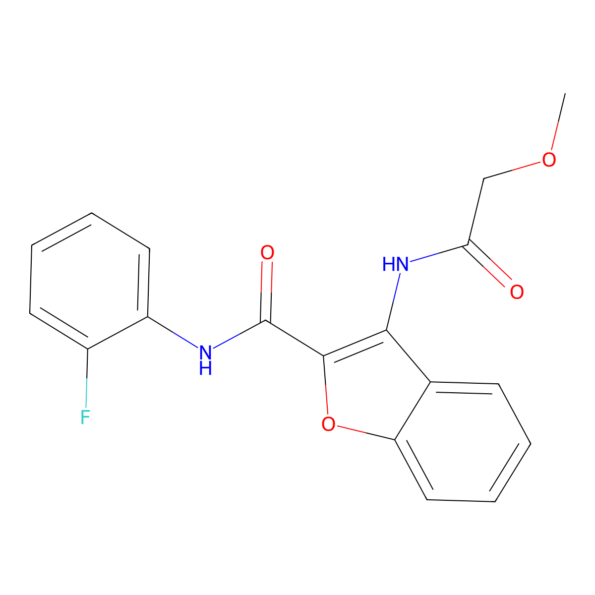 N-(2-fluorophenyl)-3-(2-methoxyacetamido)benzofuran-2-carboxamide molecular structure, CAS 847405-35-0