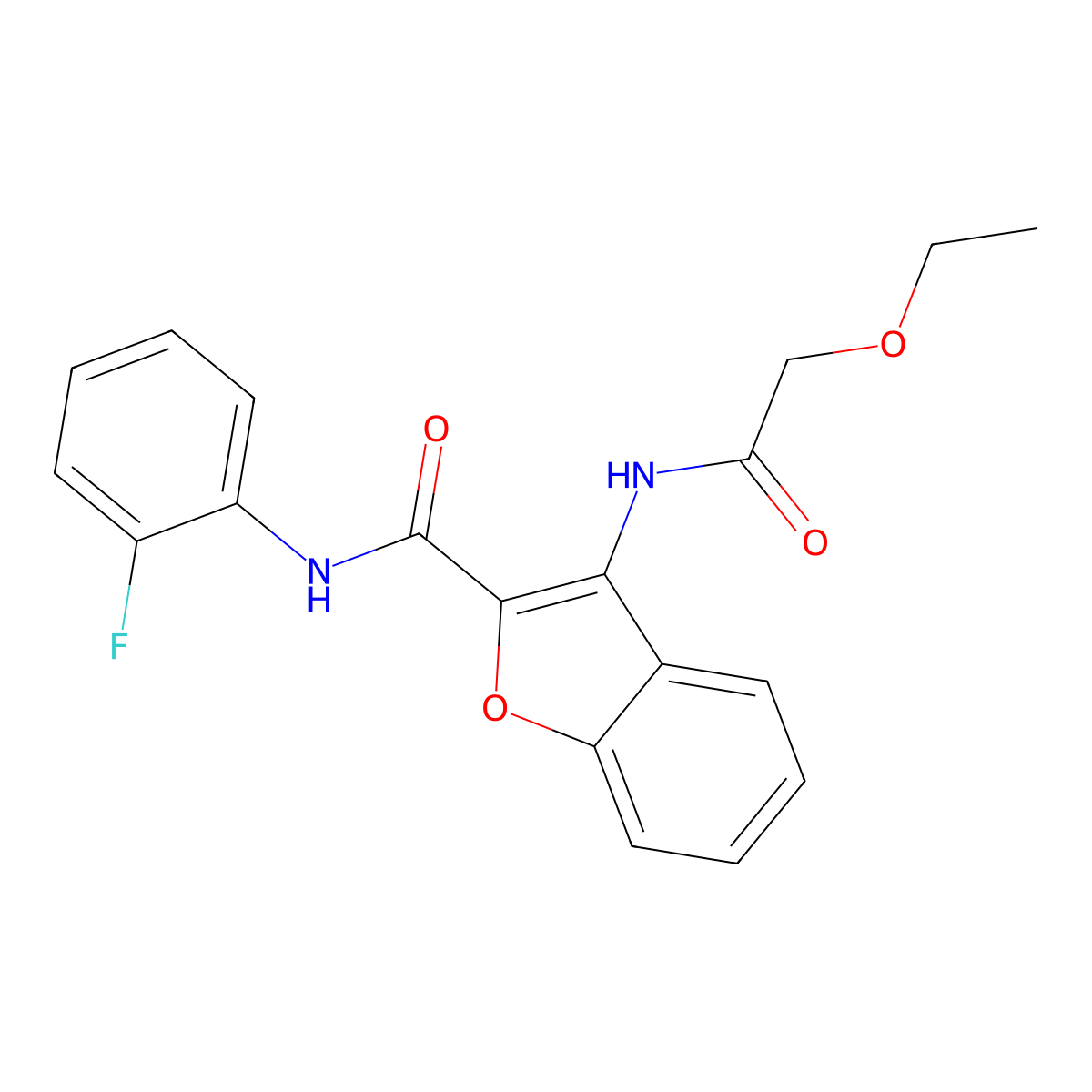 3-(2-ethoxyacetamido)-N-(2-fluorophenyl)benzofuran-2-carboxamide molecular structure, CAS 847405-38-3
