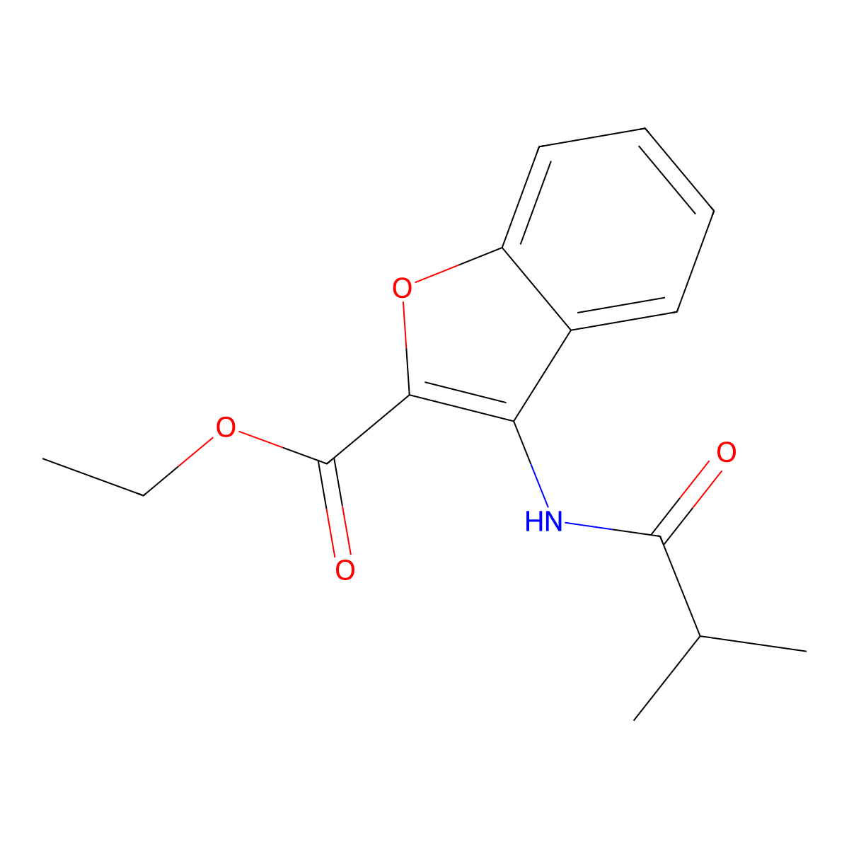 Ethyl 3-isobutyramidobenzofuran-2-carboxylate molecular structure, CAS 847405-39-4