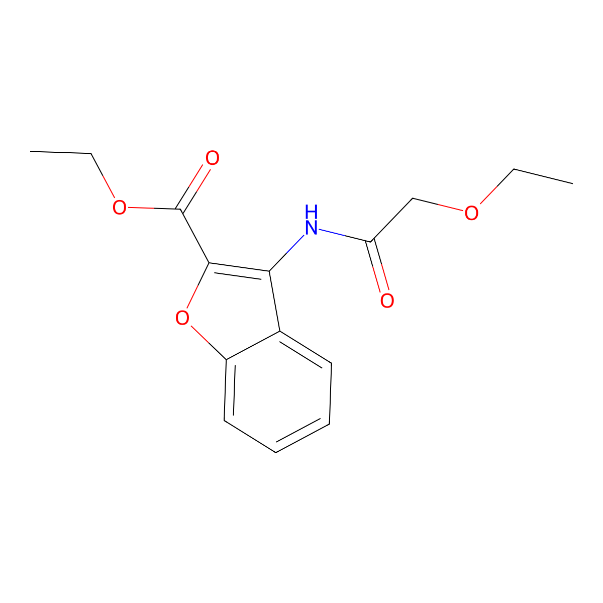 Ethyl 3-(2-ethoxyacetamido)benzofuran-2-carboxylate molecular structure, CAS 847405-57-6