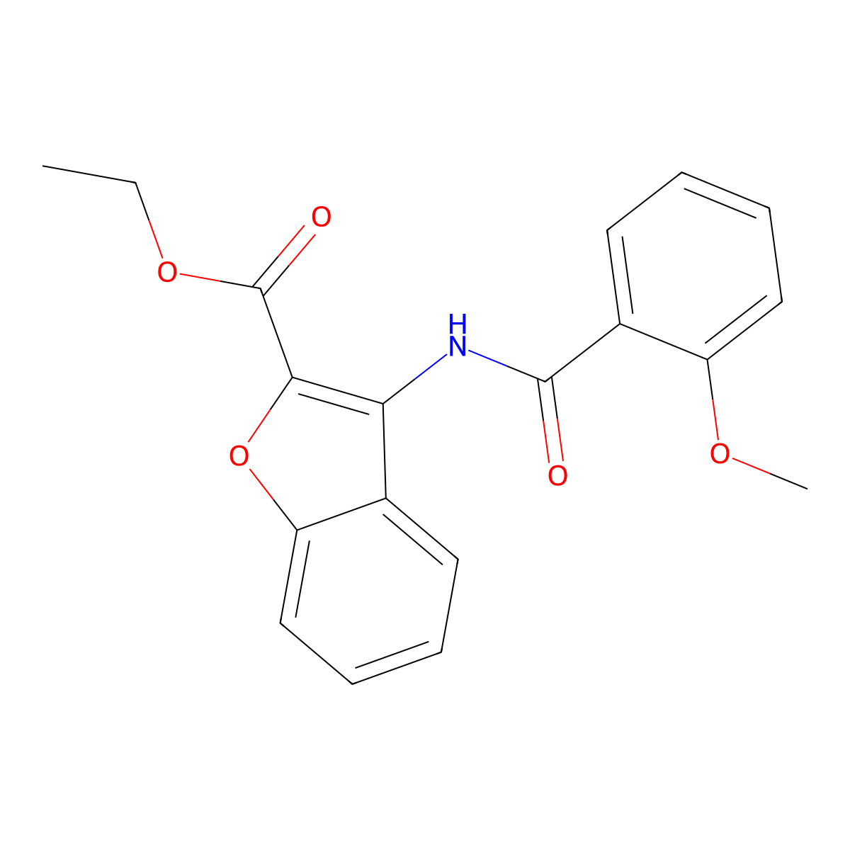 Ethyl 3-[(2-methoxybenzoyl)amino]-1-benzofuran-2-carboxylate molecular structure, CAS 847405-69-0