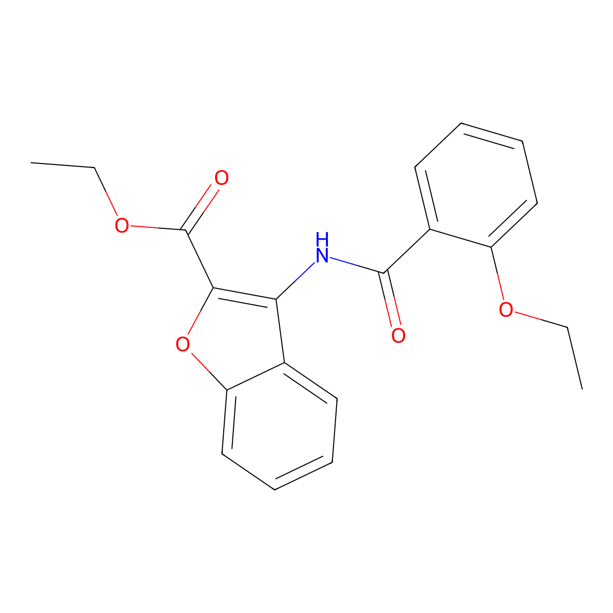 Ethyl 3-(2-ethoxybenzamido)benzofuran-2-carboxylate molecular structure, CAS 847405-73-6