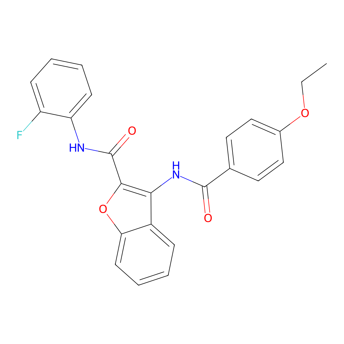 3-(4-ethoxybenzamido)-N-(2-fluorophenyl)benzofuran-2-carboxamide molecular structure, CAS 847405-75-8