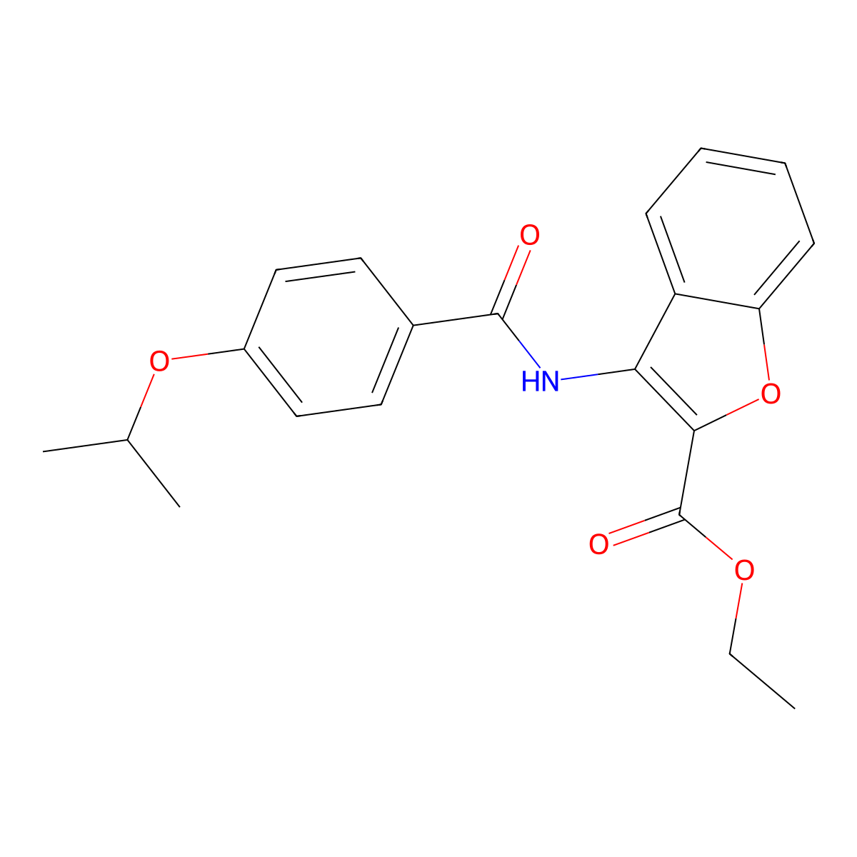 Ethyl 3-(4-isopropoxybenzamido)benzofuran-2-carboxylate molecular structure, CAS 847405-76-9