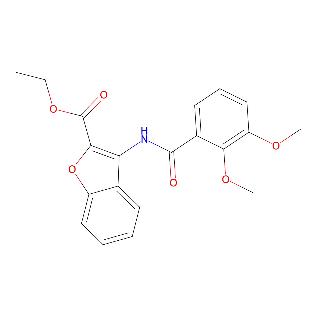 Ethyl 3-[(2,3-dimethoxybenzoyl)amino]-1-benzofuran-2-carboxylate molecular structure, CAS 847405-80-5