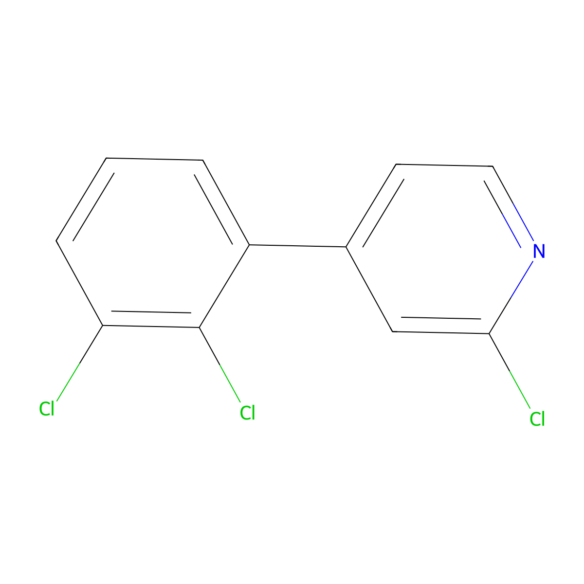 2-Chloro-4-(2,3-dichlorophenyl)pyridine molecular structure, CAS 847405-89-4