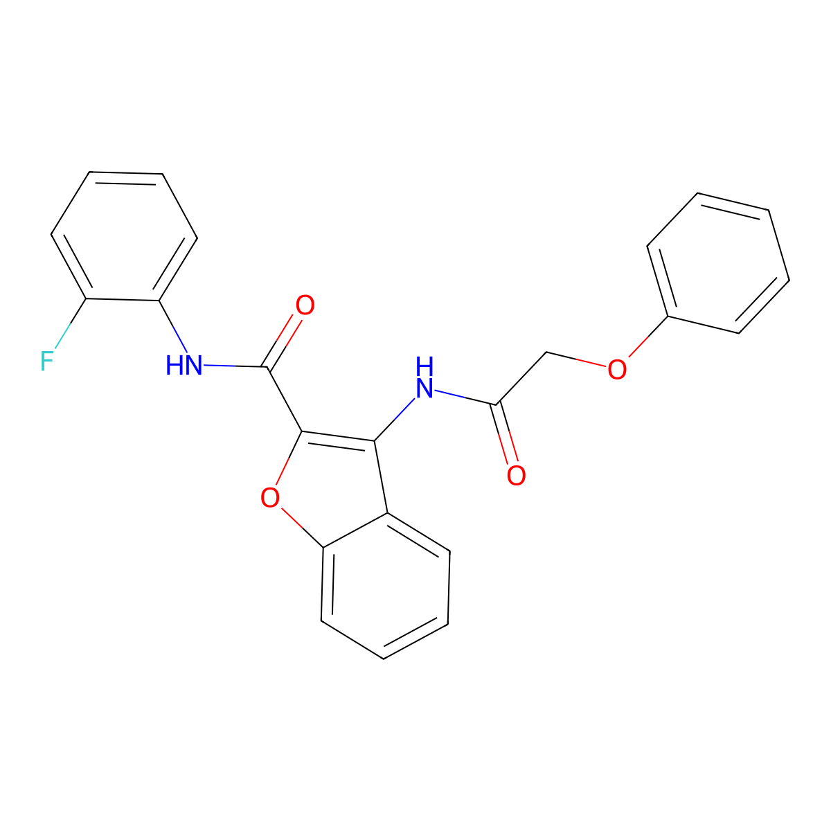 N-(2-Fluorophenyl)-3-(2-phenoxyacetamido)-1-benzofuran-2-carboxamide molecular structure, CAS 847406-14-8