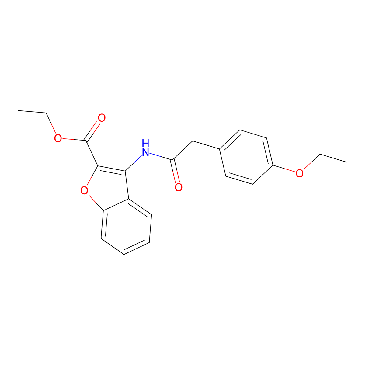 Ethyl 3-(2-(4-ethoxyphenyl)acetamido)benzofuran-2-carboxylate molecular structure, CAS 847406-15-9