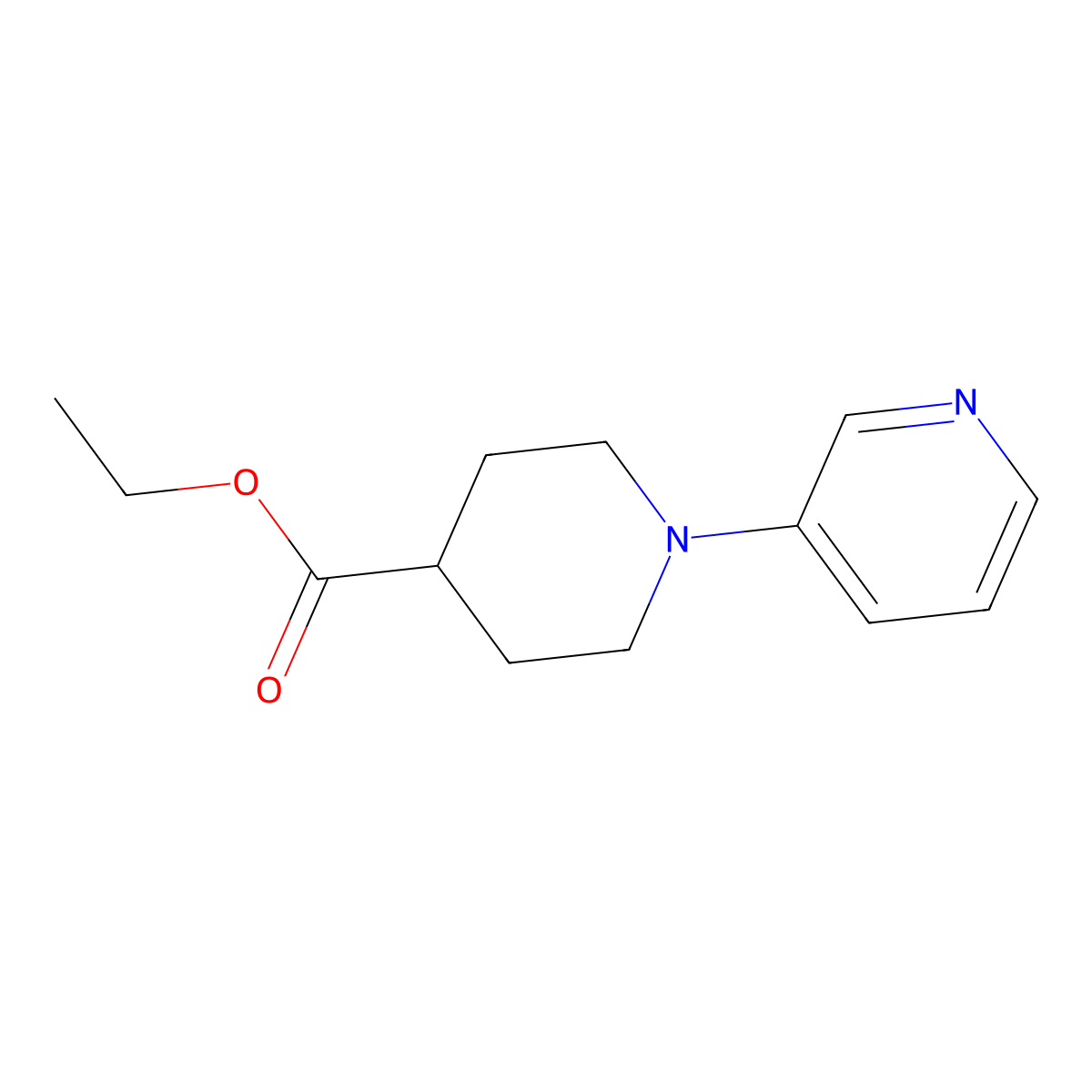 Ethyl 1-(pyridin-3-yl)piperidine-4-carboxylate molecular structure, CAS 847406-21-7