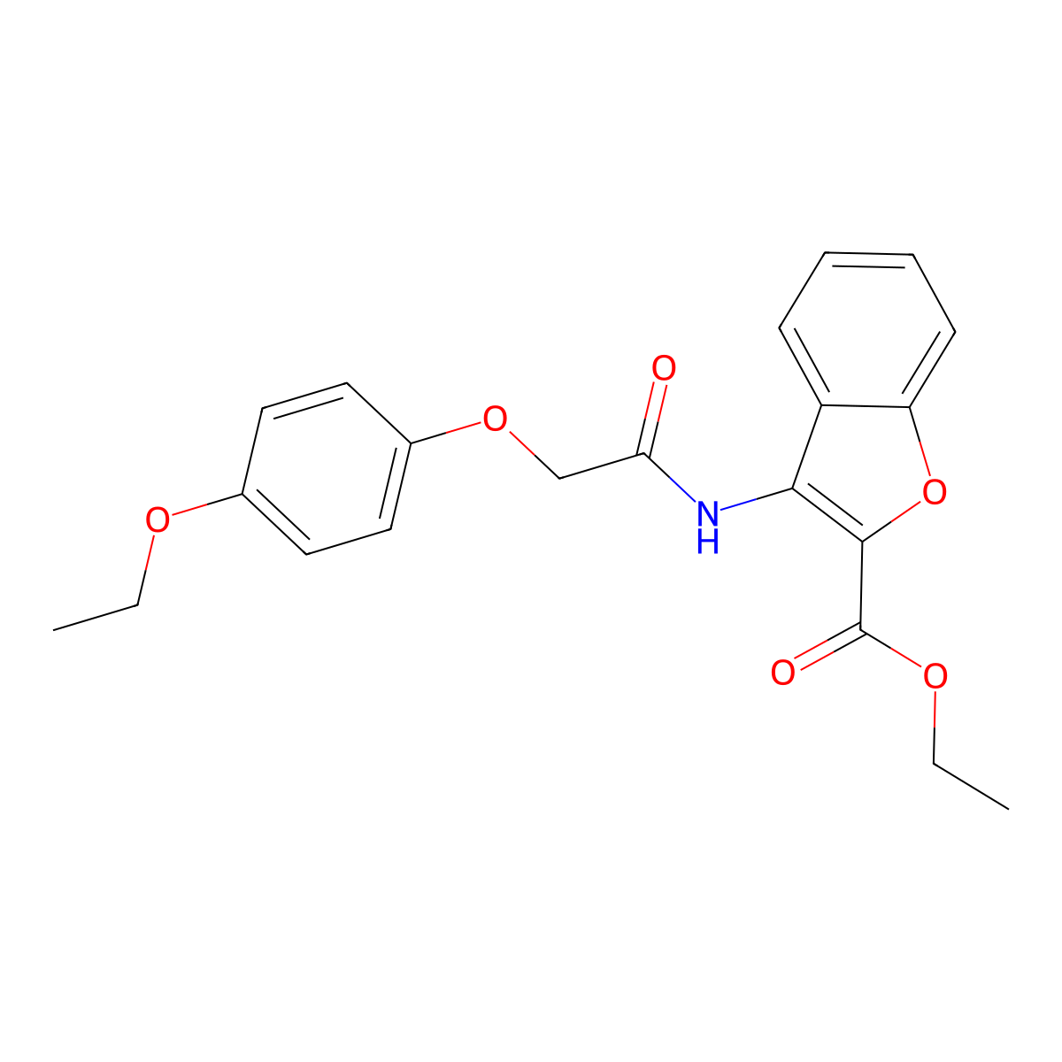 Ethyl 3-(2-(4-ethoxyphenoxy)acetamido)benzofuran-2-carboxylate molecular structure, CAS 847406-47-7