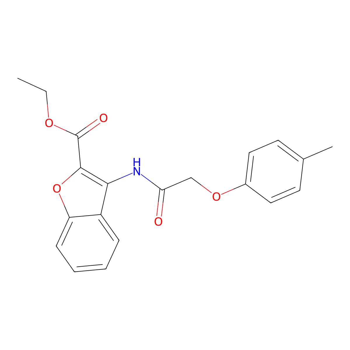 Ethyl 3-(2-(p-tolyloxy)acetamido)benzofuran-2-carboxylate molecular structure, CAS 847406-56-8