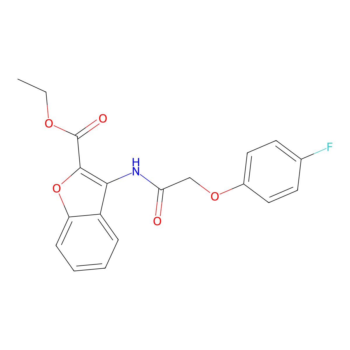 3-[[2-(4-Fluorophenoxy)-1-oxoethyl]amino]-2-benzofurancarboxylic acid ethyl ester molecular structure, CAS 847406-63-7
