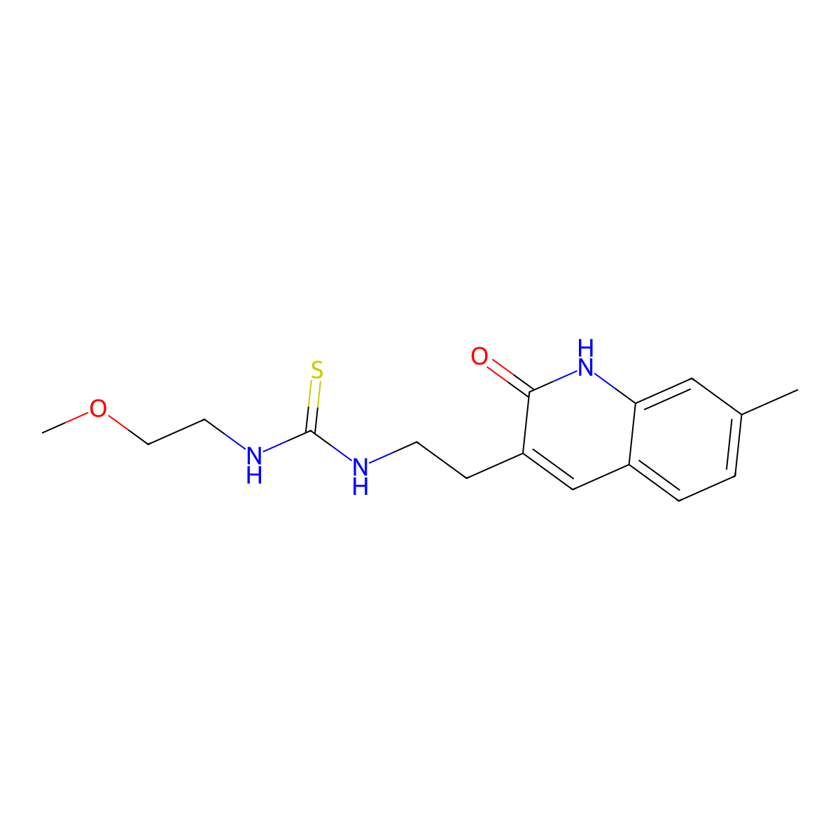 1-(2-Methoxyethyl)-3-(2-(7-methyl-2-oxo-1,2-dihydroquinolin-3-yl)ethyl)thiourea molecular structure, CAS 847406-66-0