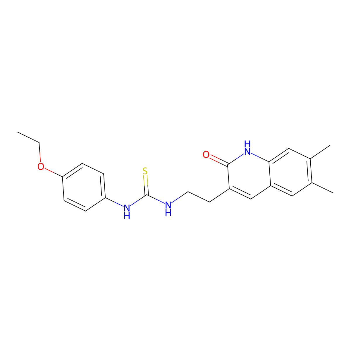 1-[2-(6,7-dimethyl-2-oxo-1H-quinolin-3-yl)ethyl]-3-(4-ethoxyphenyl)thiourea molecular structure, CAS 847406-75-1